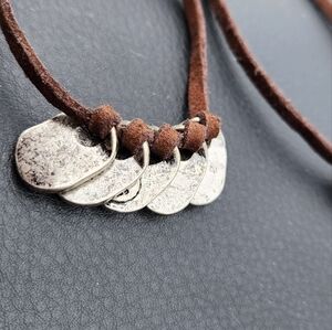 Marlyn Schiff Rawhide & Silver Necklace